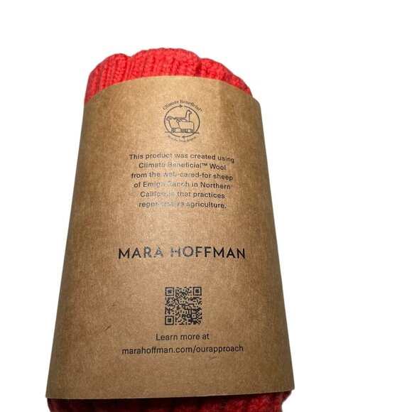 Mara Hoffman Red Jules Fingerless Wool Gloves NWT One Size - Picture 5 of 5